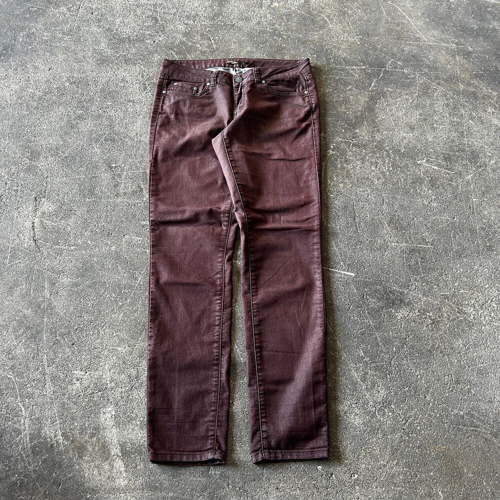 PrAna Jeans Size 4 Brown Red Slim Straight Leg Stretch Outdoors Casual Pockets